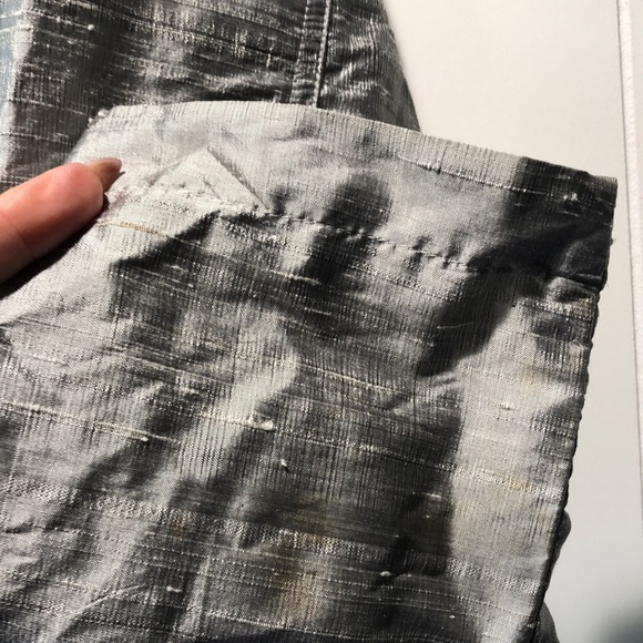 Chicos great 100 silk silver grey open front lightweight jacket nubbly M - Picture 2 of 7